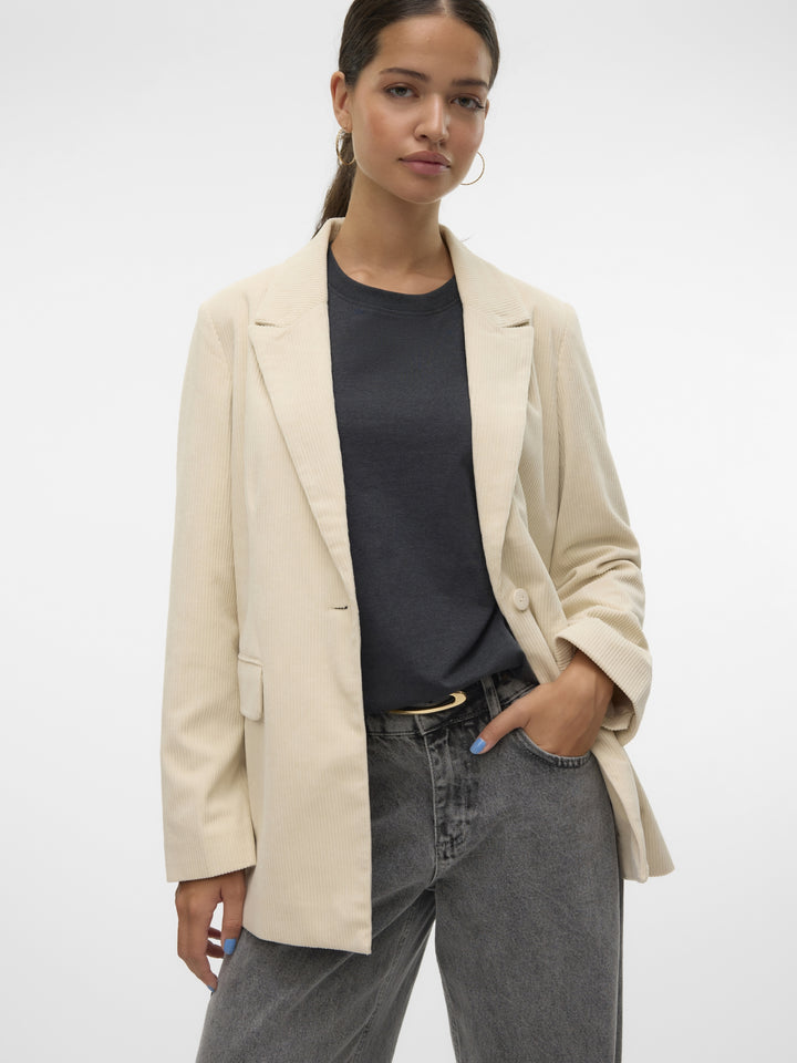 VMNORA LS LOOSE CORDUROY BLAZER, Birch 222913 Bild 4