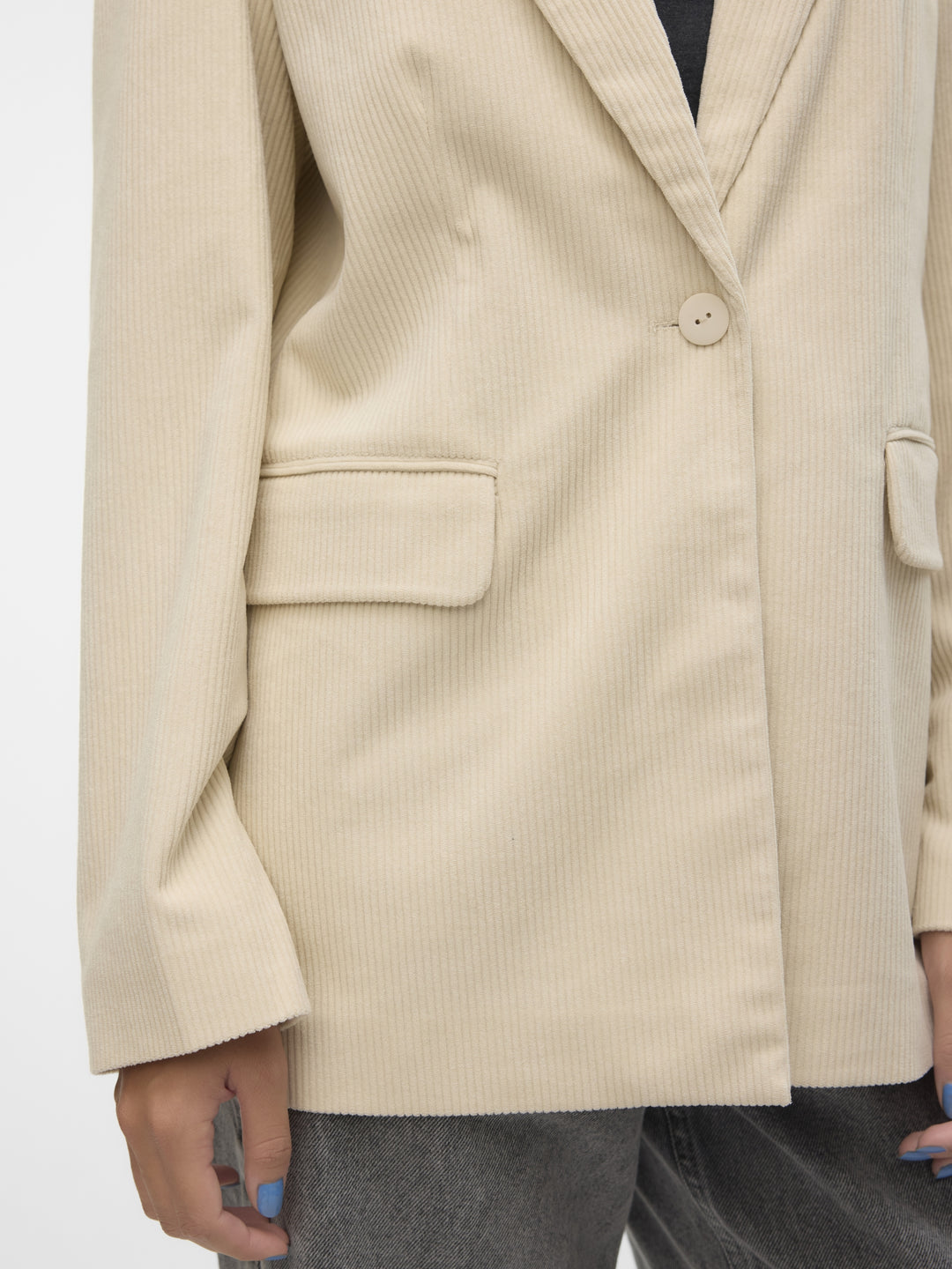 VMNORA LS LOOSE CORDUROY BLAZER, Birch 222913 Bild 7