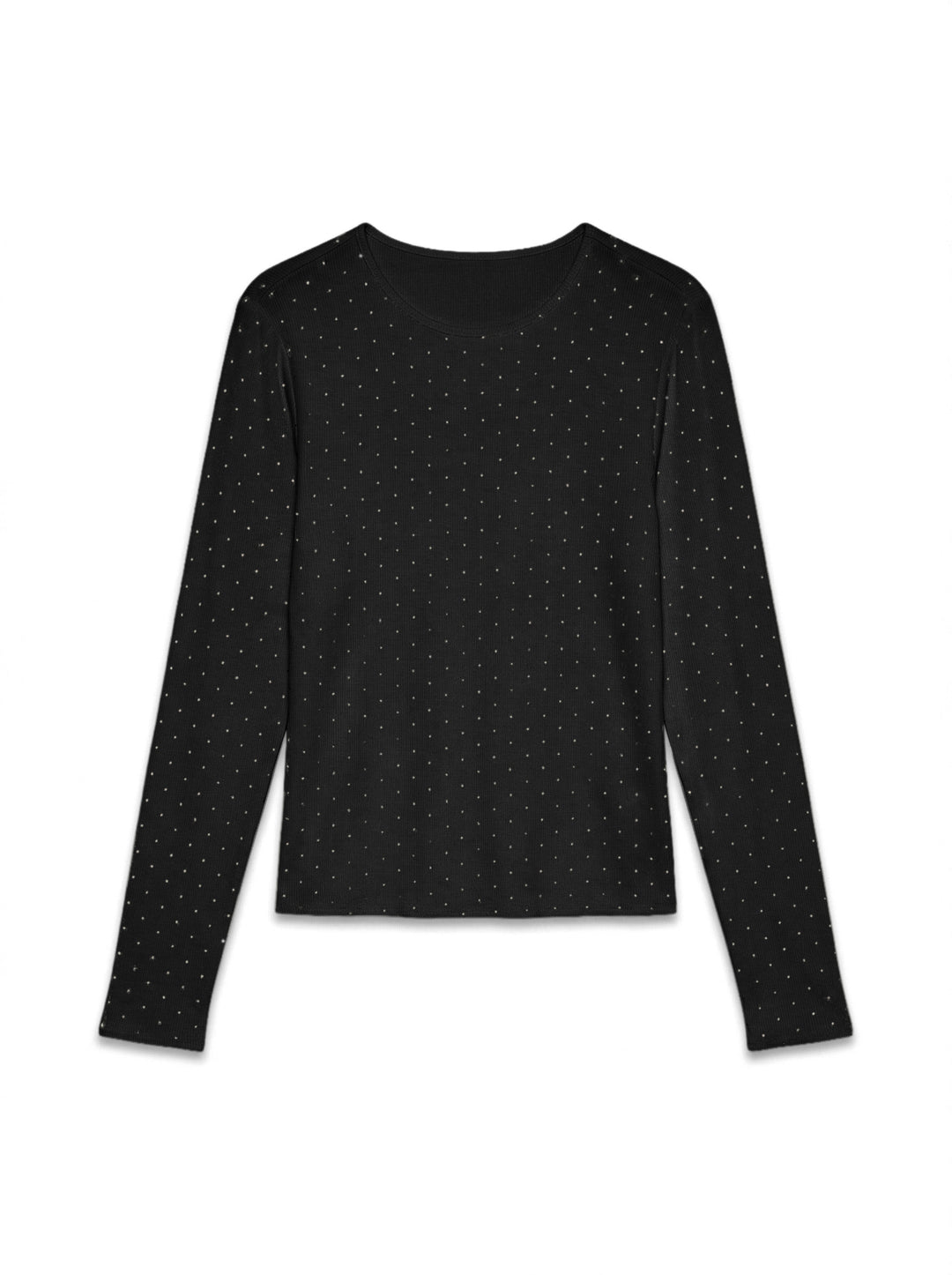 VMNORMA L/S O-NECK TOP JRS BTQ, Black/SILVER RHINESTONES 177868001 Bild 1