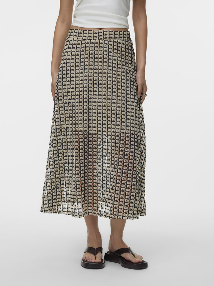 VMROSALIA HW 7/8 A-LINE SKIRT JRS G, Oatmeal/Black 175626001 Bild 4