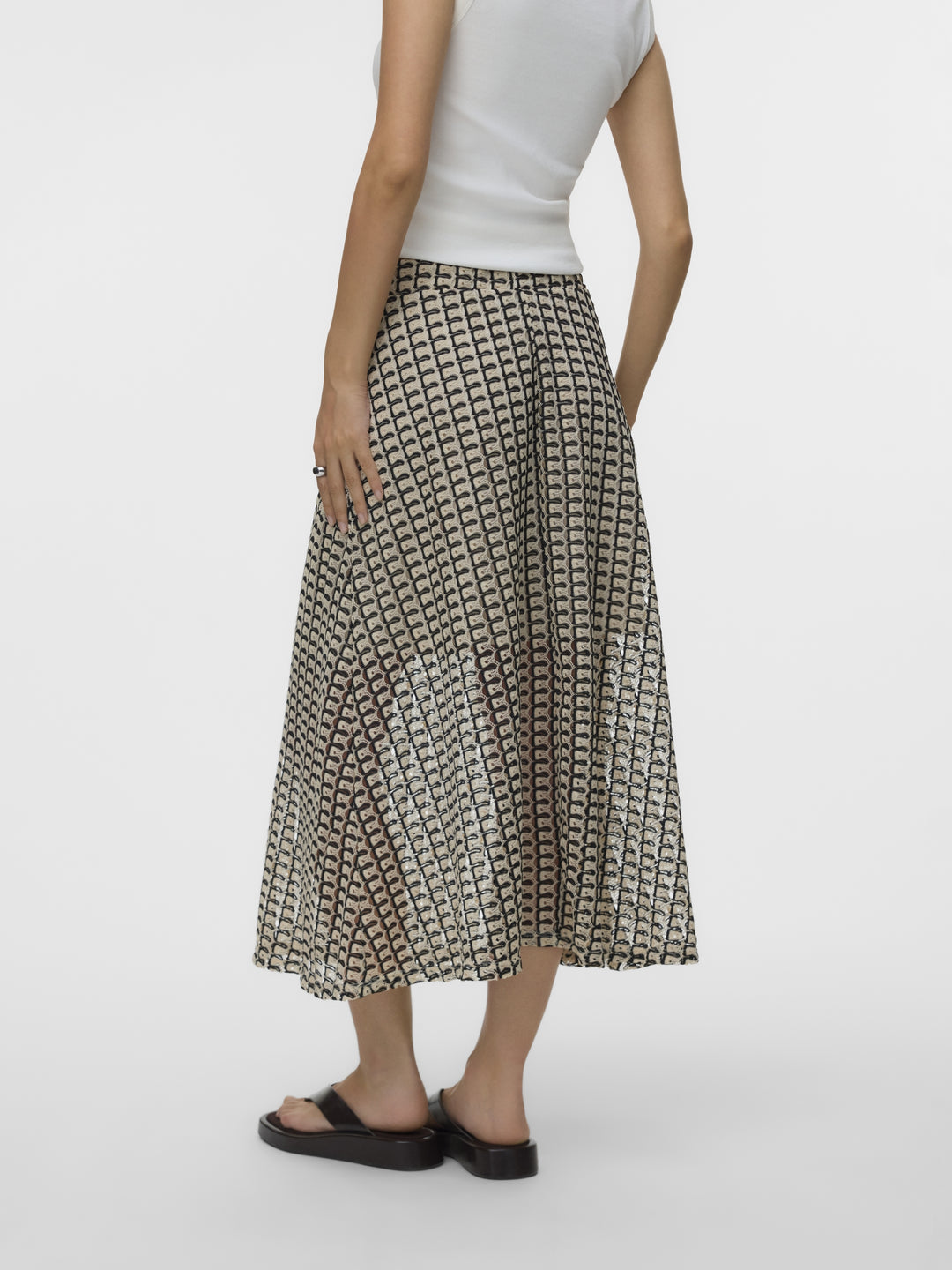 VMROSALIA HW 7/8 A-LINE SKIRT JRS G, Oatmeal/Black 175626001 Bild 6
