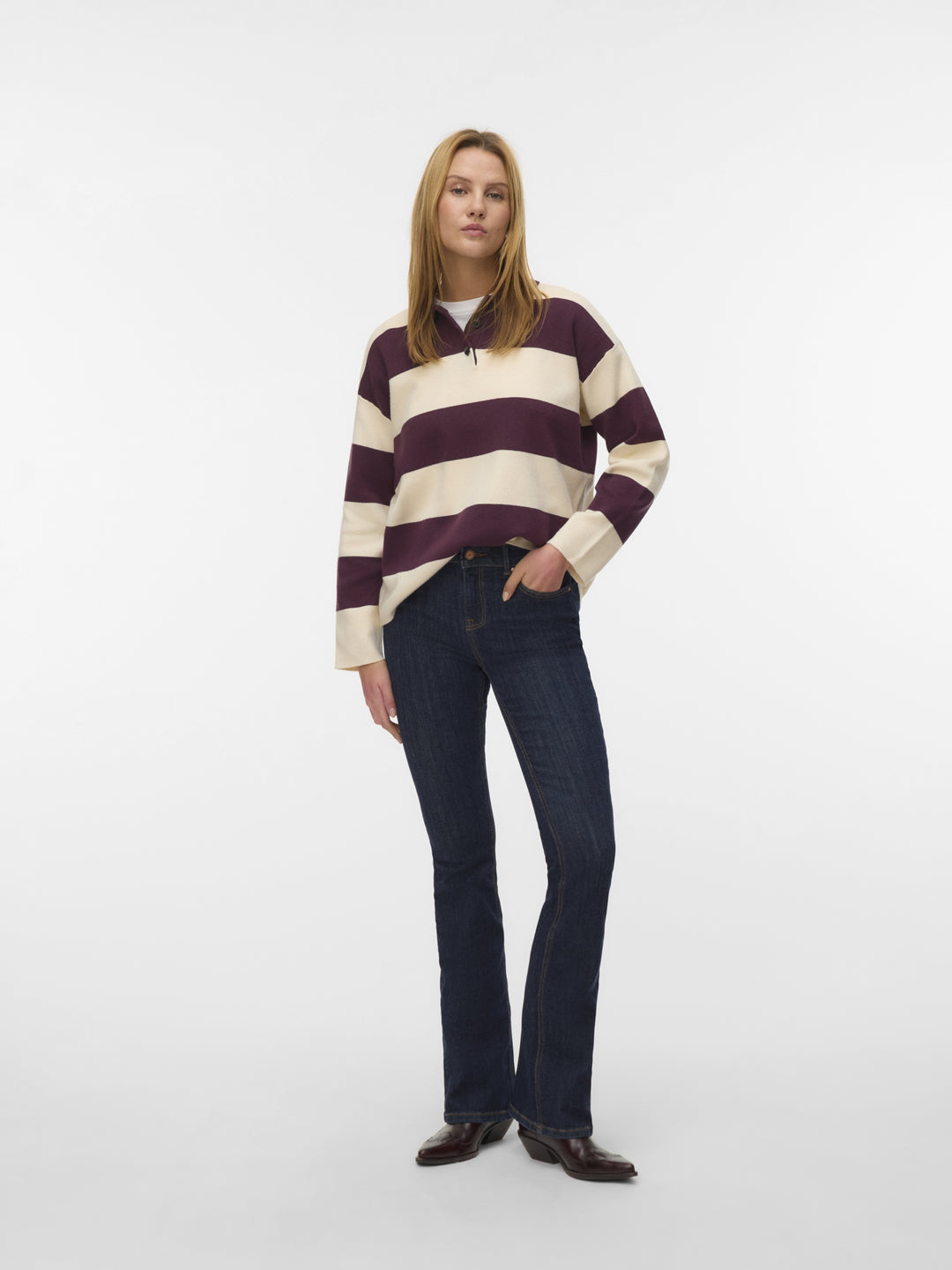 VMSABA POLONECK LS PULLOVER, Winetasting/W. BIRCH STRIPES + WINE 186320004 Bild 2
