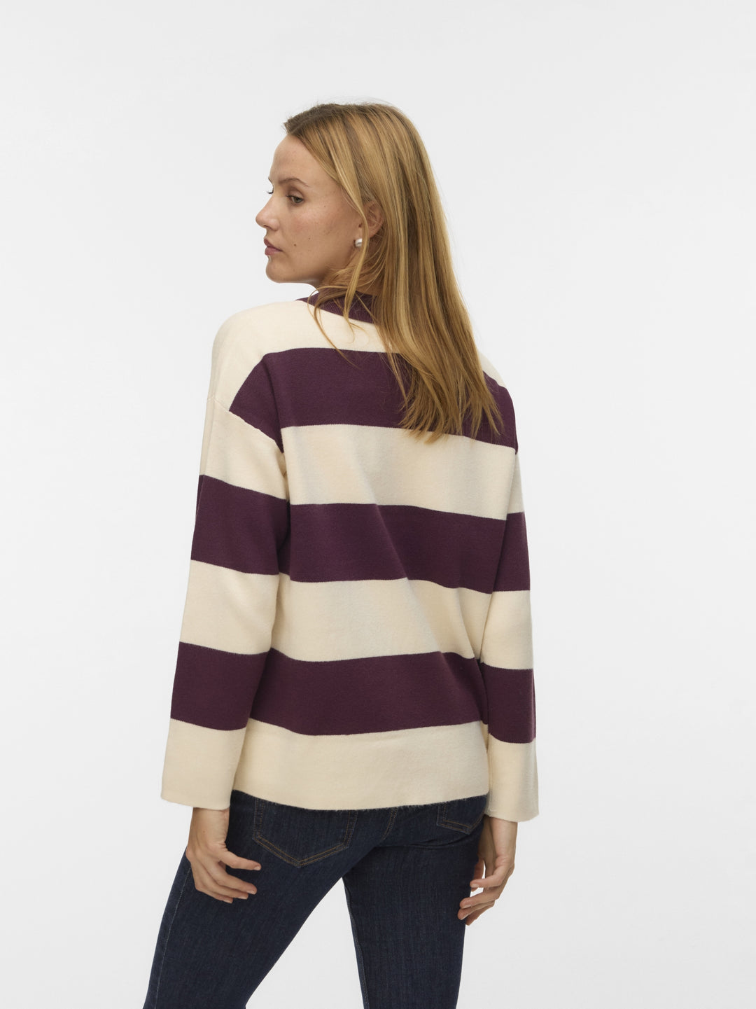 VMSABA POLONECK LS PULLOVER, Winetasting/W. BIRCH STRIPES + WINE 186320004 Bild 3