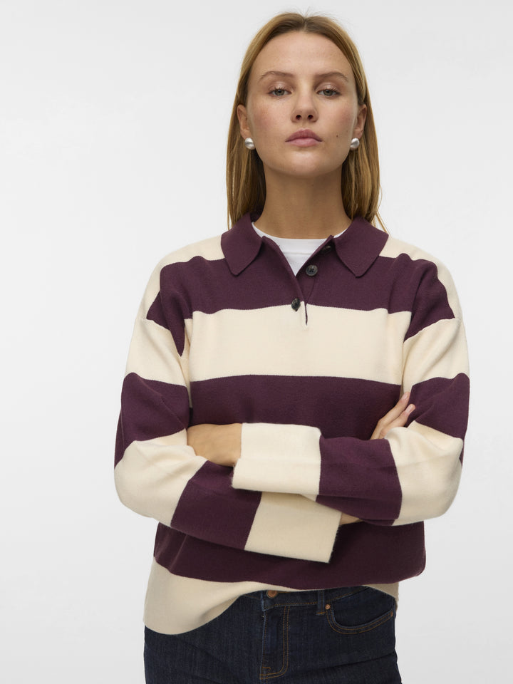 VMSABA POLONECK LS PULLOVER, Winetasting/W. BIRCH STRIPES + WINE 186320004 Bild 4