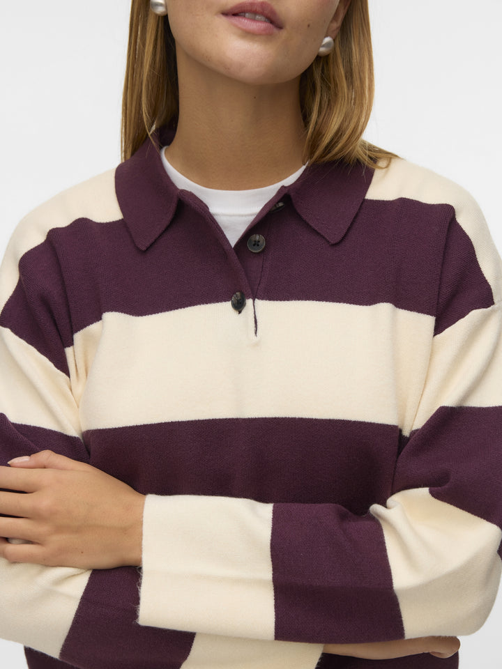 VMSABA POLONECK LS PULLOVER, Winetasting/W. BIRCH STRIPES + WINE 186320004 Bild 5