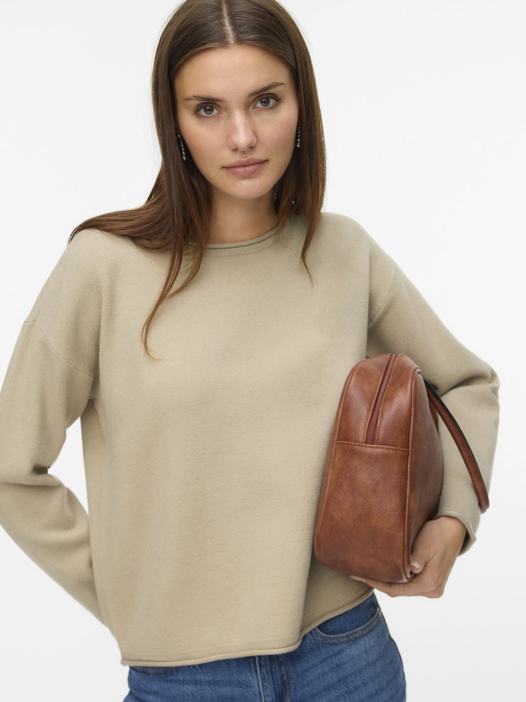 VMSABA ROLL LS O-NECK PULLOVER GA N, Abbey Stone/W. MELANGE 189038001 Bild 4