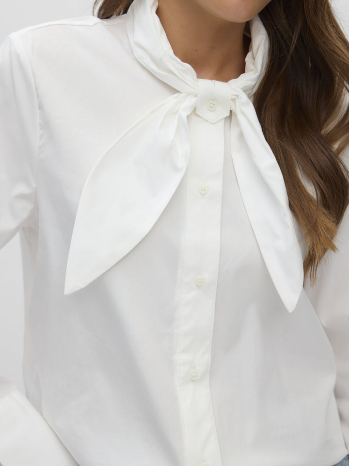VMSYNNE LS NECK SCARF SHIRT WVN NOO, Snow White 175598 Bild 6