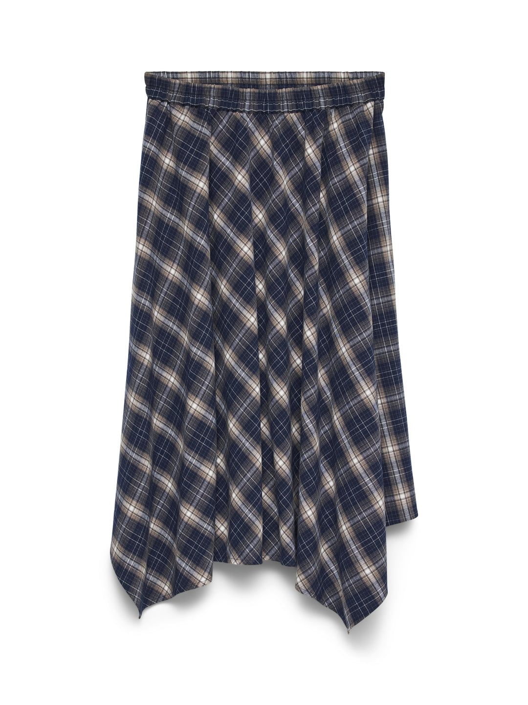 VMTILDA CHECK HW 7/8 SKIRT WVN, Navy Blazer/Fossil/snow white 188780001 Bild 1