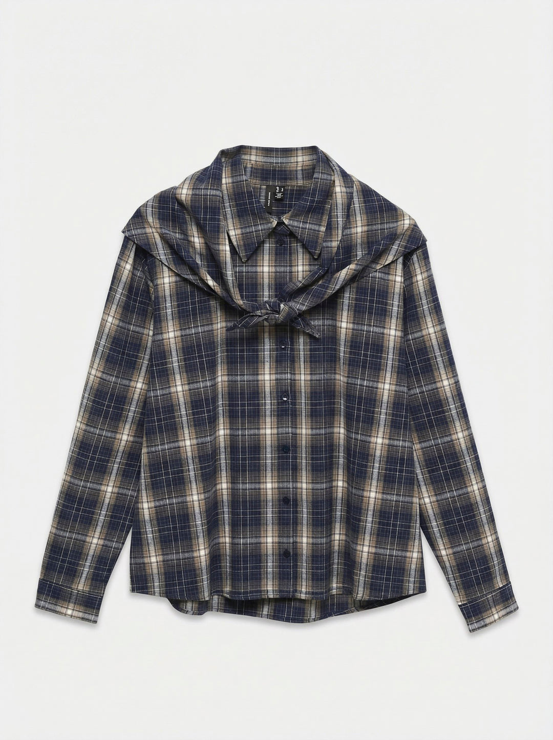 VMTILDA LS SCARF SHIRT WVN, Navy Blazer/Fossil/snow white 188780001 Bild 1
