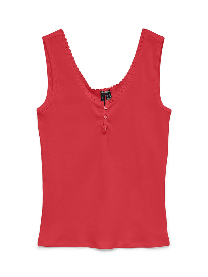 VMTINNA SL U-NECK SHORT TOP JRS GA, Poinsettia 305102 Bild 1