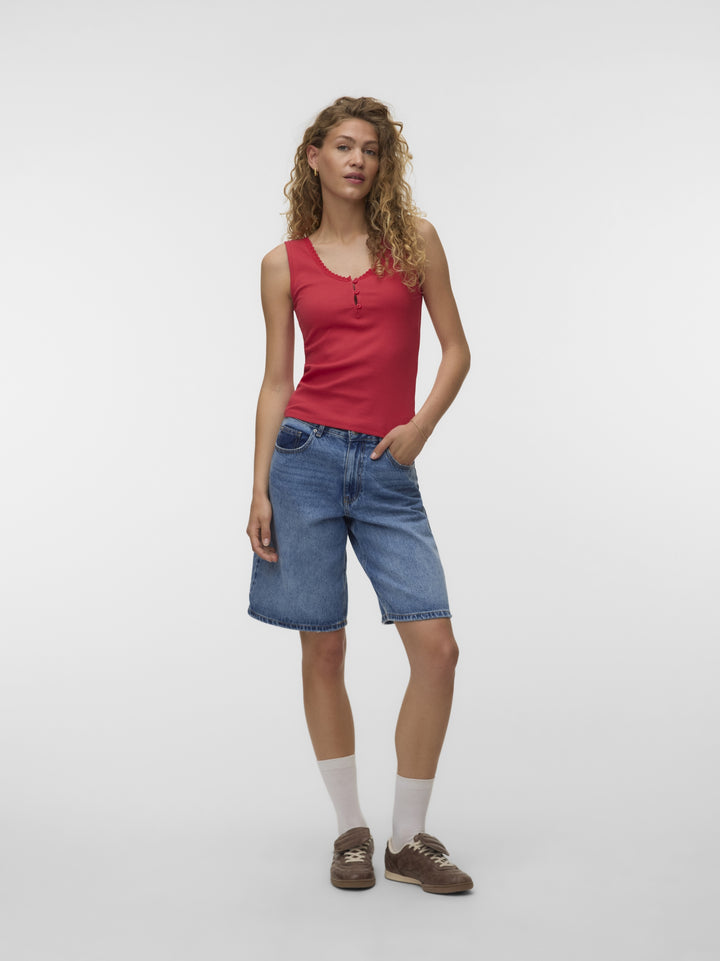 VMTINNA SL U-NECK SHORT TOP JRS GA, Poinsettia 305102 Bild 2