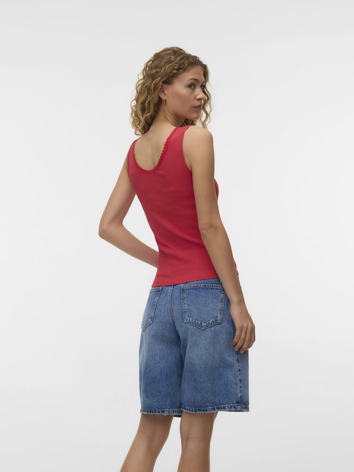 VMTINNA SL U-NECK SHORT TOP JRS GA, Poinsettia 305102 Bild 3
