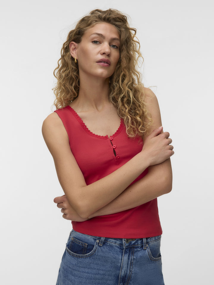 VMTINNA SL U-NECK SHORT TOP JRS GA, Poinsettia 305102 Bild 5