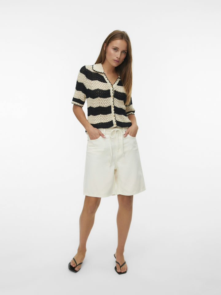 VMVILLA MR BERMUDA DNM SHORTS MIX, Ecru 214270 Bild 1