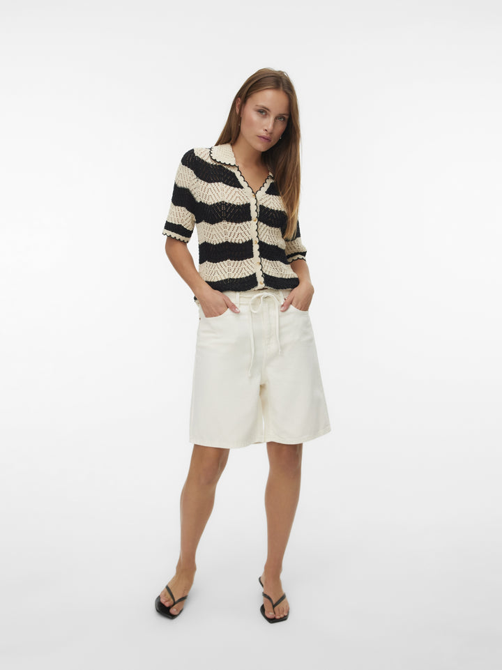 VMVILLA MR BERMUDA DNM SHORTS MIX, Ecru 214270 Bild 3