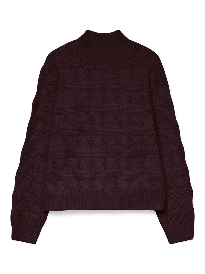 VMVIRGO LS HIGHNECK PULLOVER BF, Winetasting/W. BLACK MELANGE 186320002 Bild 1