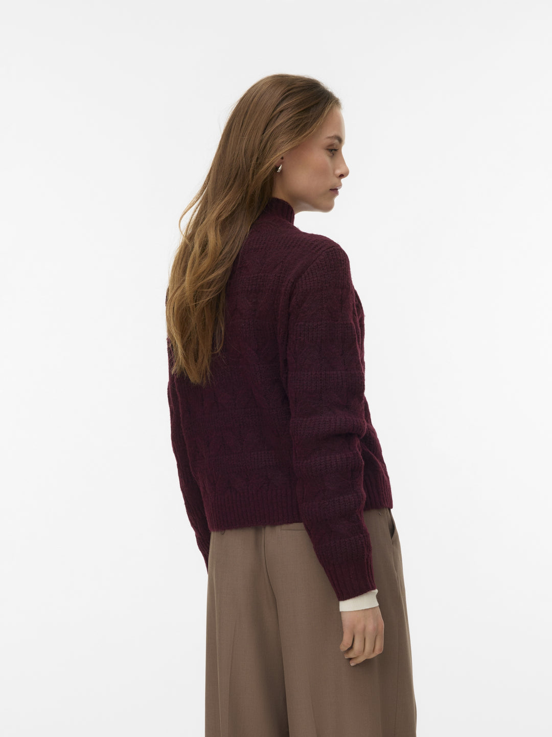 VMVIRGO LS HIGHNECK PULLOVER BF, Winetasting/W. BLACK MELANGE 186320002 Bild 3