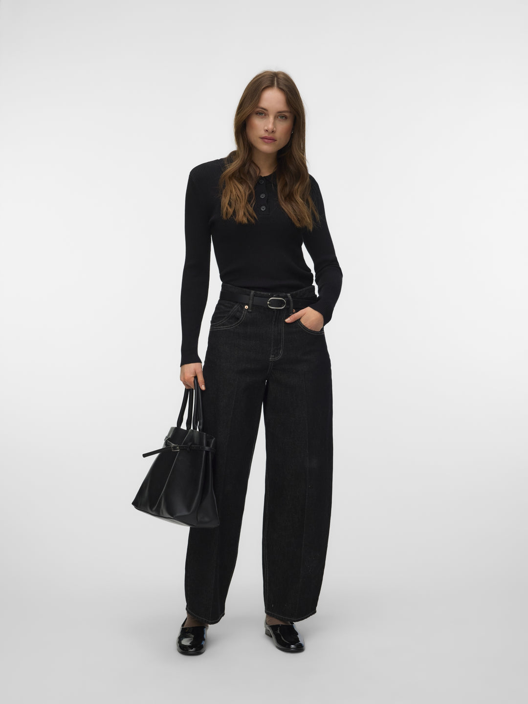 VMZELDA HR LOOSE BARREL DNM JEANS L, Black Denim/LI1190 237815001 Bild 3