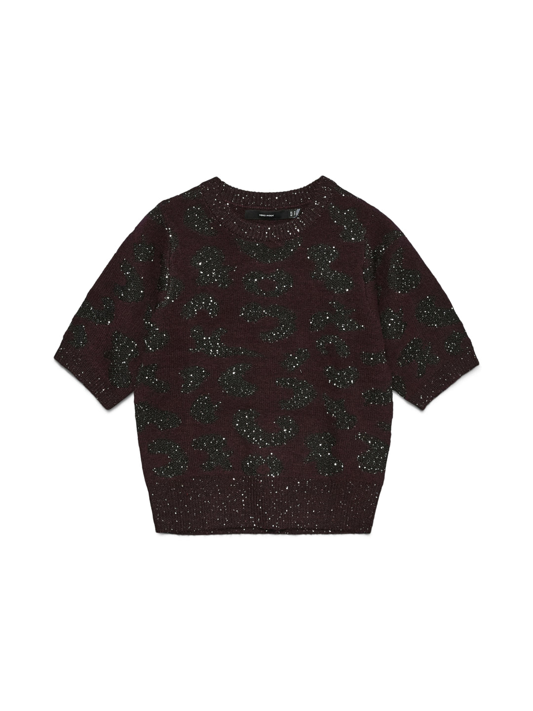 VMZUZU 2/4 O-NECK PULLOVER, Winetasting/W. BLACK + SEQUINS 186320001 Bild 1