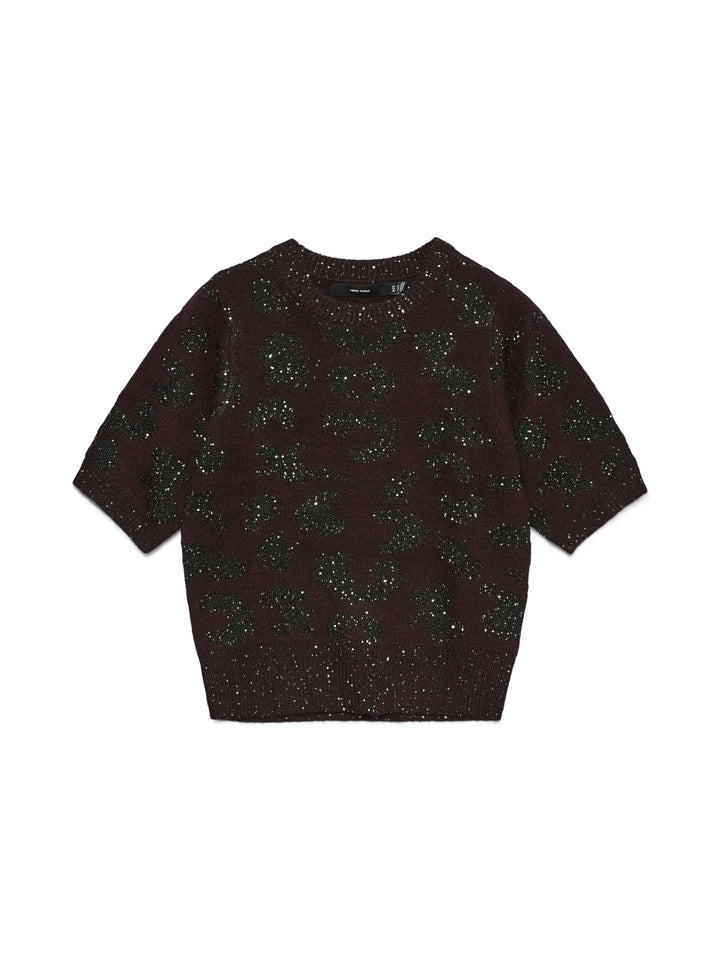 VMZUZU 2/4 O-NECK PULLOVER, Winetasting/W. BLACK + SEQUINS 186320001 Bild 1