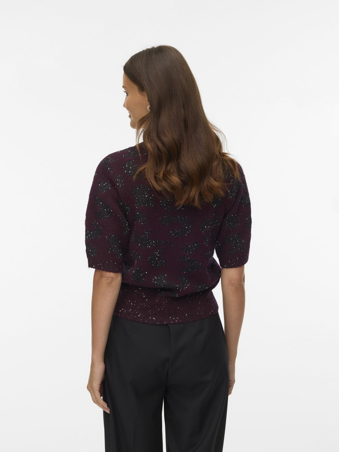VMZUZU 2/4 O-NECK PULLOVER, Winetasting/W. BLACK + SEQUINS 186320001 Bild 3