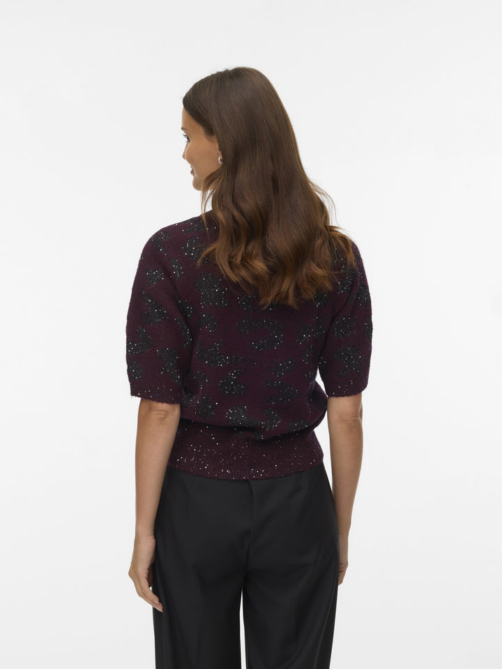 VMZUZU 2/4 O-NECK PULLOVER, Winetasting/W. BLACK + SEQUINS 186320001 Bild 3