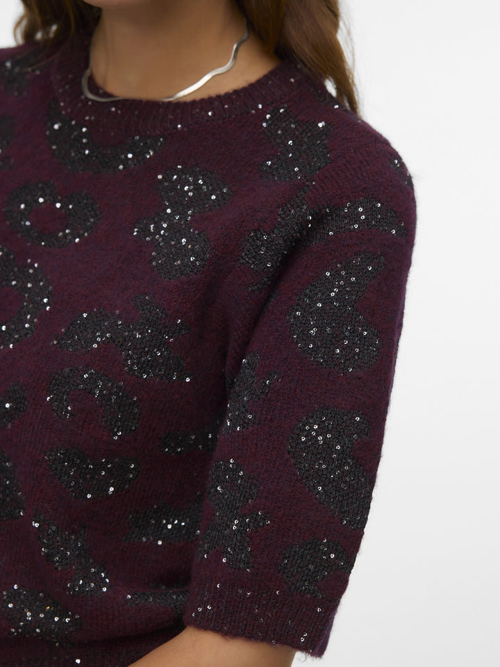 VMZUZU 2/4 O-NECK PULLOVER, Winetasting/W. BLACK + SEQUINS 186320001 Bild 5