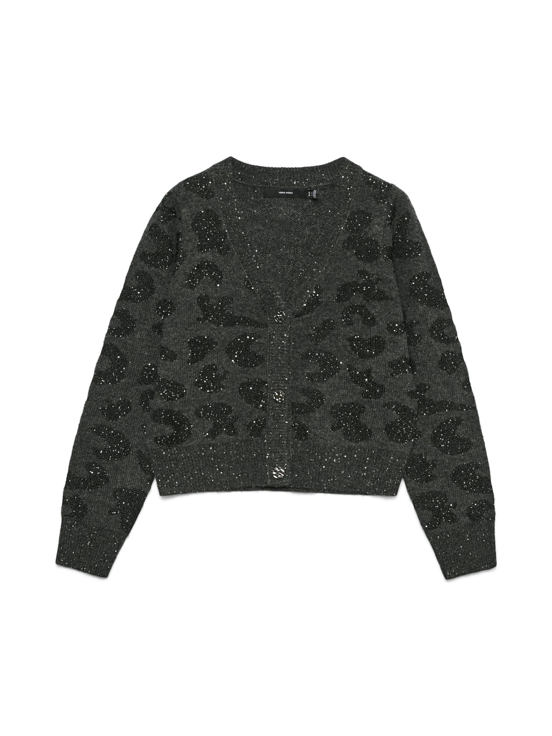 VMZUZU LS V-NECK CARDIGAN, Dark Grey Melange/W. BLACK + SEQUIN 178996001 Bild 1