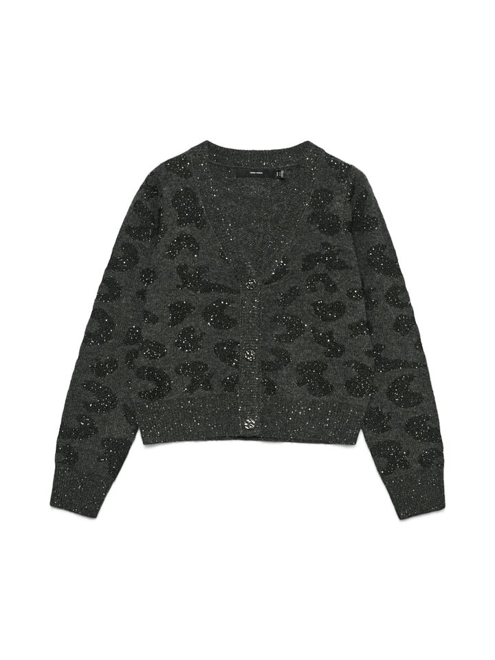 VMZUZU LS V-NECK CARDIGAN, Dark Grey Melange/W. BLACK + SEQUIN 178996001 Bild 1