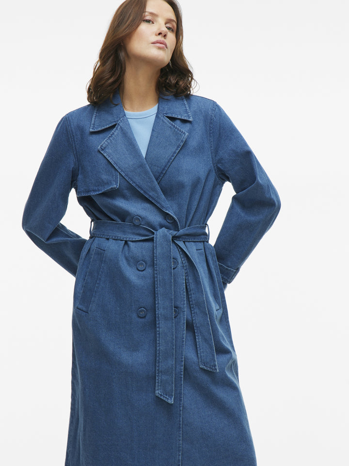 VICI NEW L/S DENIM TRENCH COAT, Medium Blue Denim 177854 Bild 4