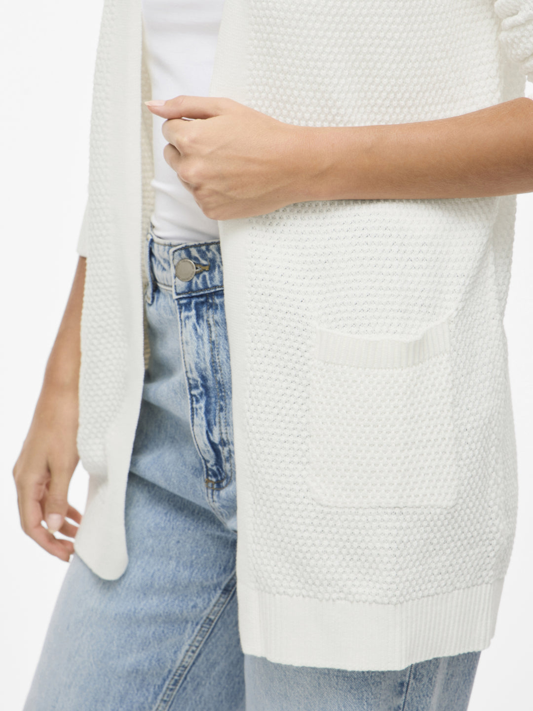 VIDALO L/S KNIT CARDIGAN- NOOS, White Alyssum 217891 Bild 6