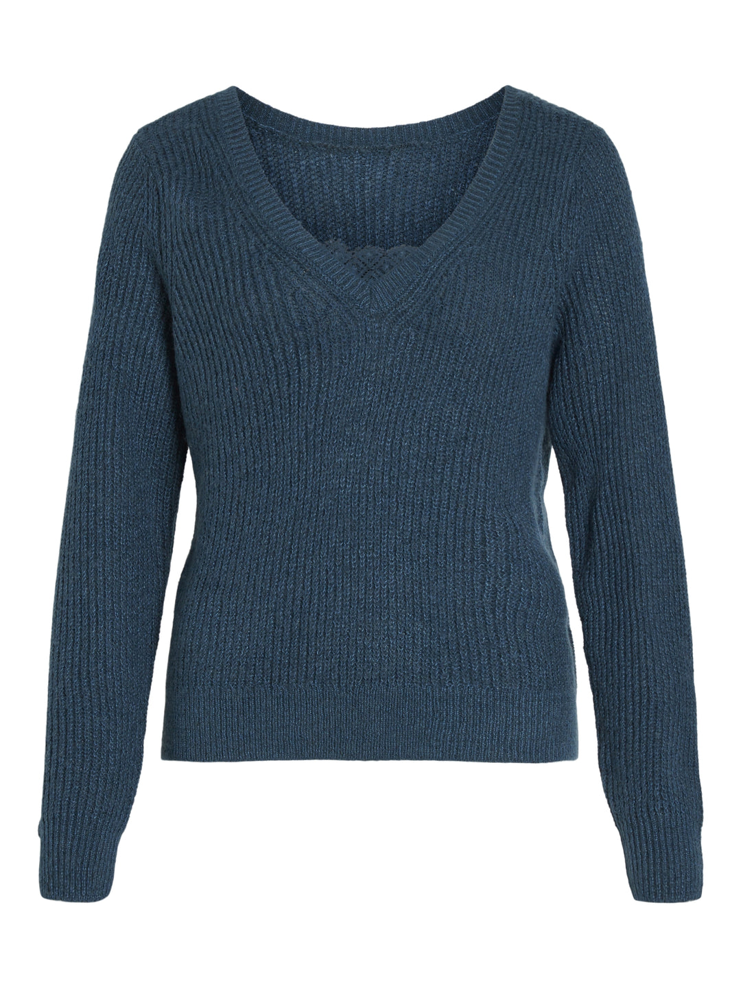 VIDEBRA REV L/S V-NECK KNIT TOP, Moroccan Blue/DTM LACE 292837001 Bild 1