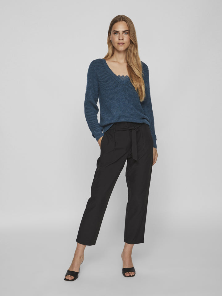 VIDEBRA REV L/S V-NECK KNIT TOP, Moroccan Blue/DTM LACE 292837001 Bild 6