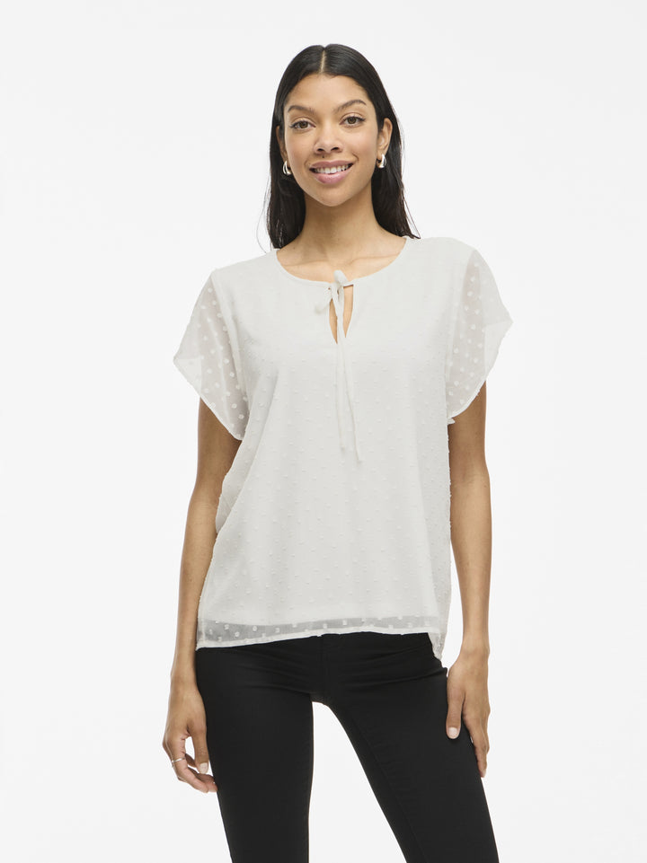 VIEDEE C/S V-NECK TOP - NOOS, Snow White 177862 Bild 3