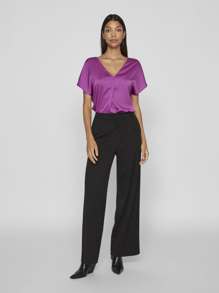 VIELLETTE V-NECK S/S SATIN TOP - NO, Cattleya Orchid 294387 Bild 5