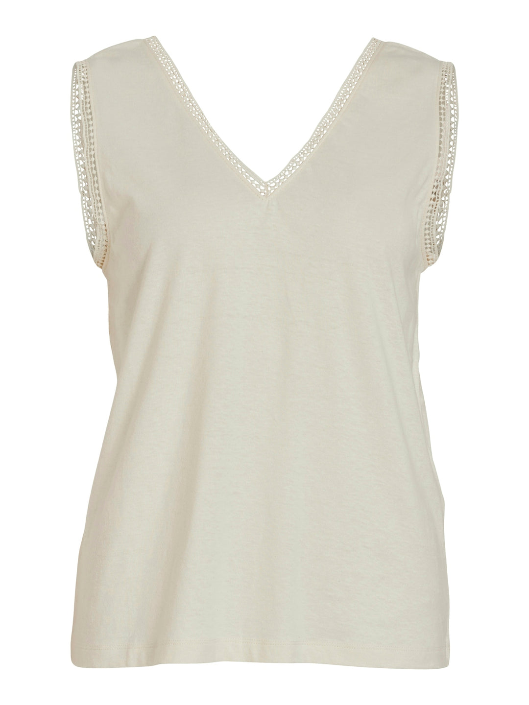 VILINANA V-NECK S/L TOP, Eggnog 286455 Bild 1