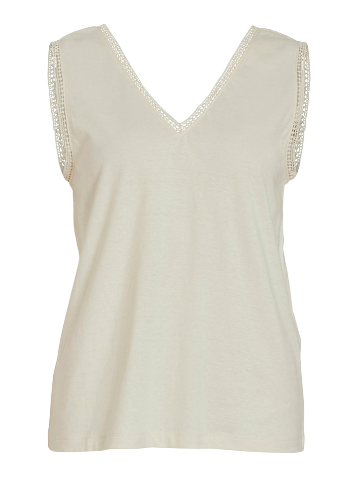 VILINANA V-NECK S/L TOP, Eggnog 286455 Bild 1