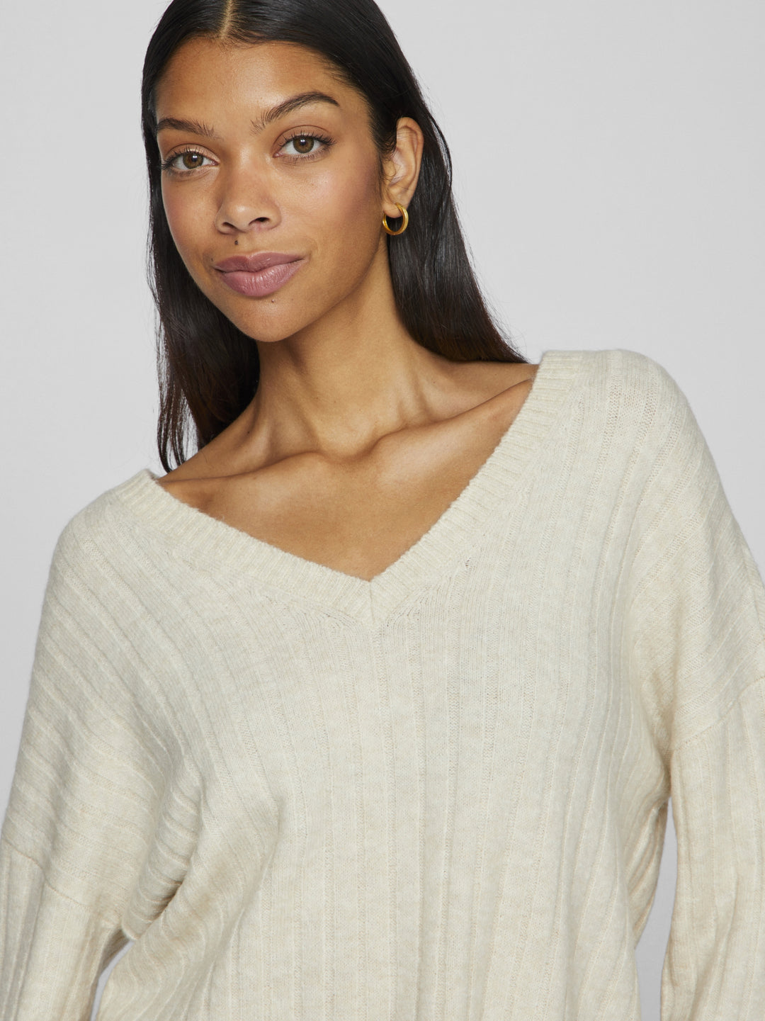 VIMIRAZ L/S REV V-NECK KNIT PULLOVE, Birch 177853 Bild 5