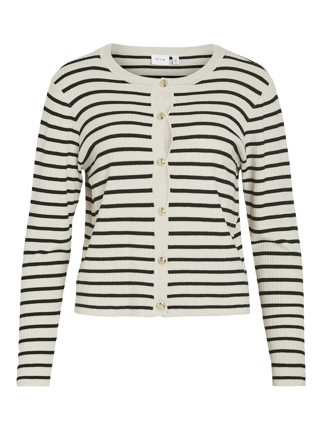 VIZICHA L/S STRIPED KNIT CARDIGAN, Birch/BLACK 177853002 Bild 1