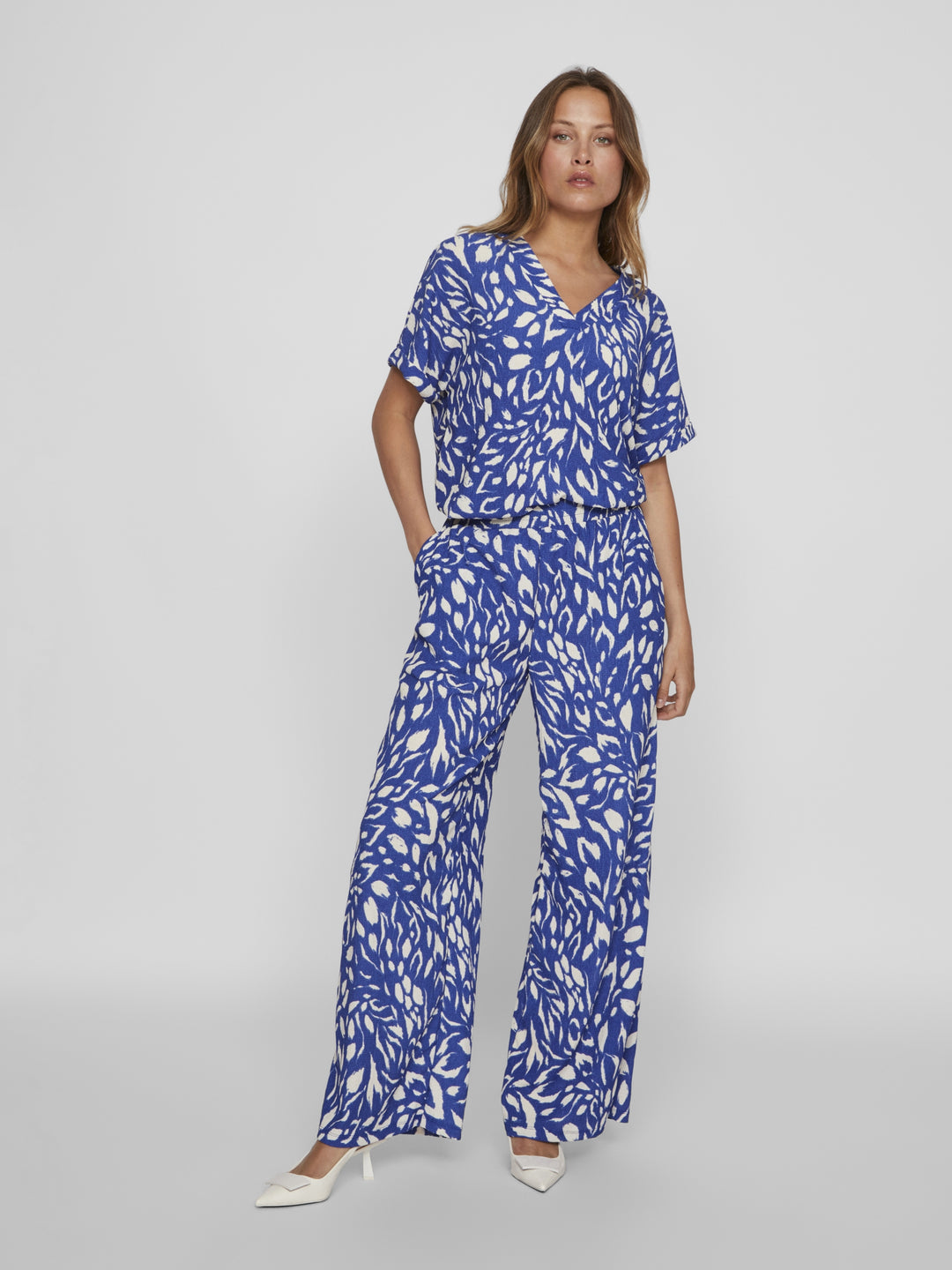 VILAYA BEA HW WIDE PANTS/DFS, Mazarine Blue/BEA EGGNOG 243676001 Bild 3