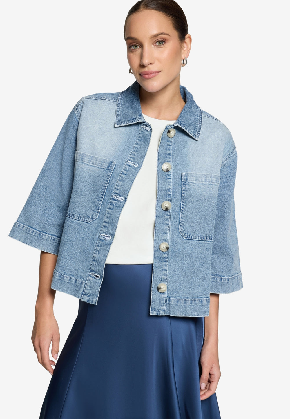 Blazerjacke Kurz 1/1 Arm, Light Blue Denim 8618 Bild 2