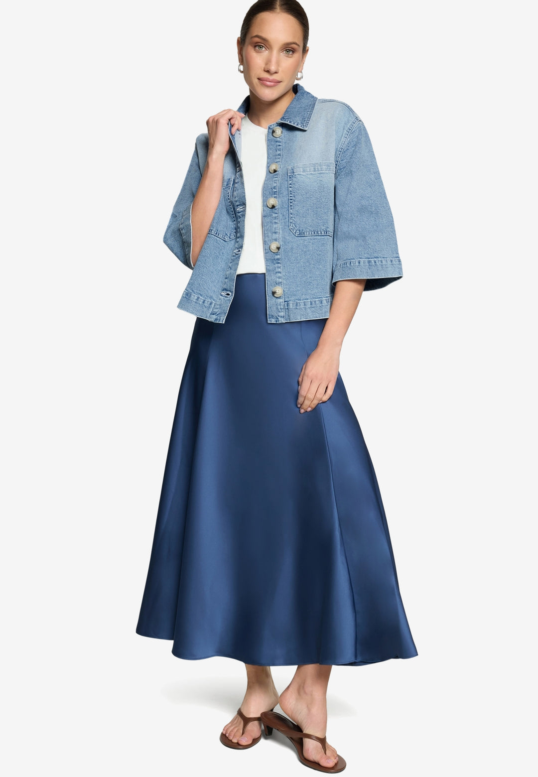 Blazerjacke Kurz 1/1 Arm, Light Blue Denim 8618 Bild 4