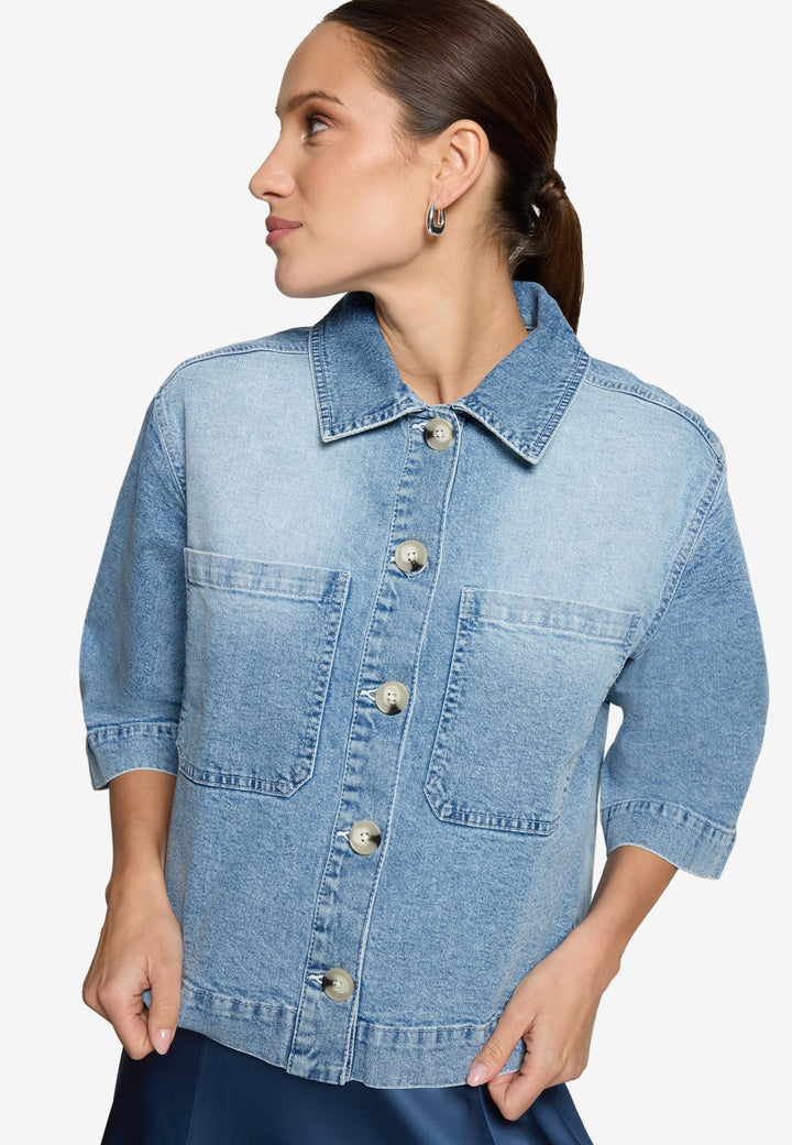 Blazerjacke Kurz 1/1 Arm, Light Blue Denim 8618 Bild 5