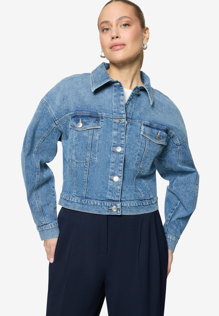Blazerjacke Kurz 1/1 Arm, Middle Blue Denim 8619 Bild 2