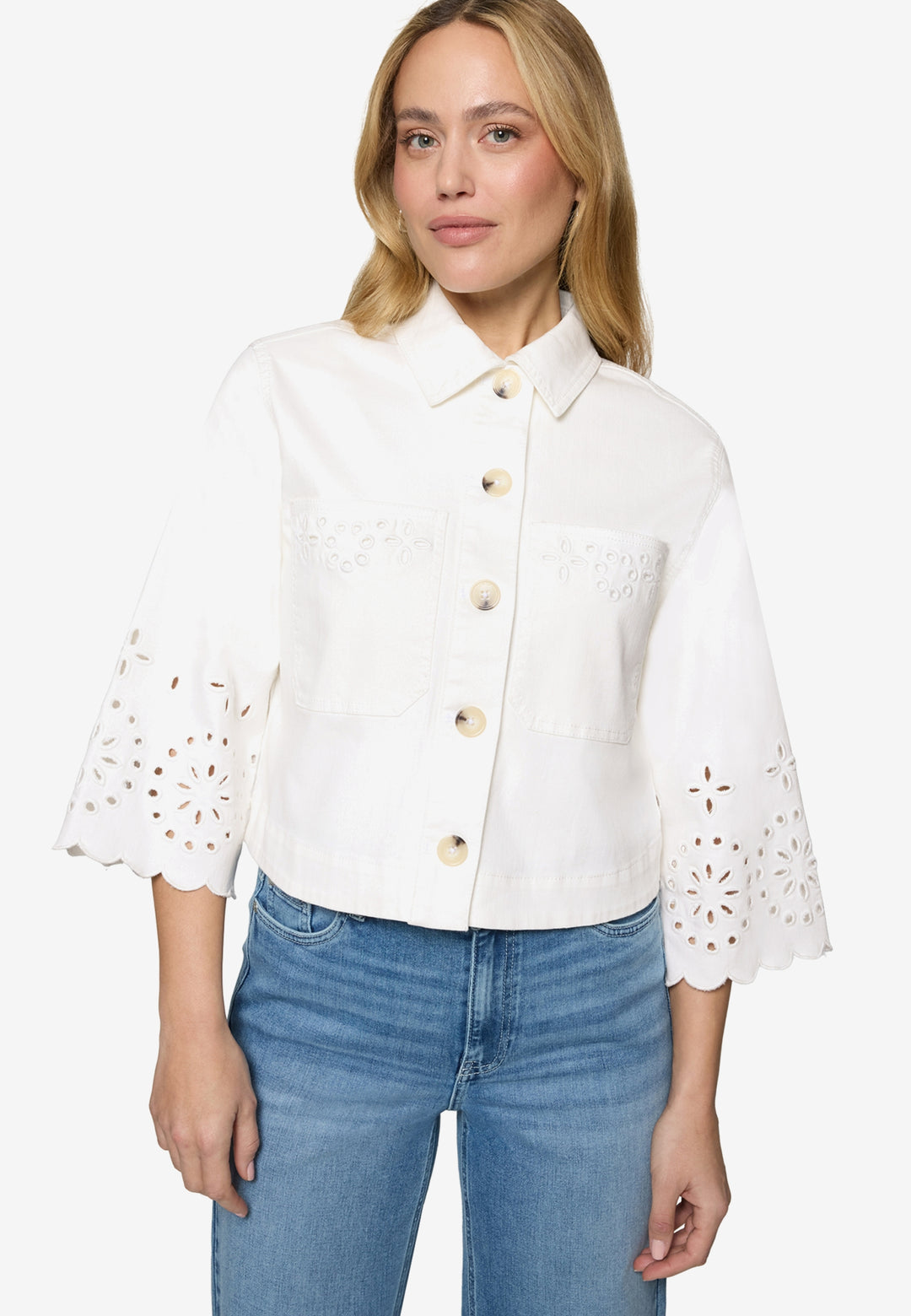 Blazerjacke Kurz 1/1 Arm, Patch Cream/Cream 1912 Bild 1