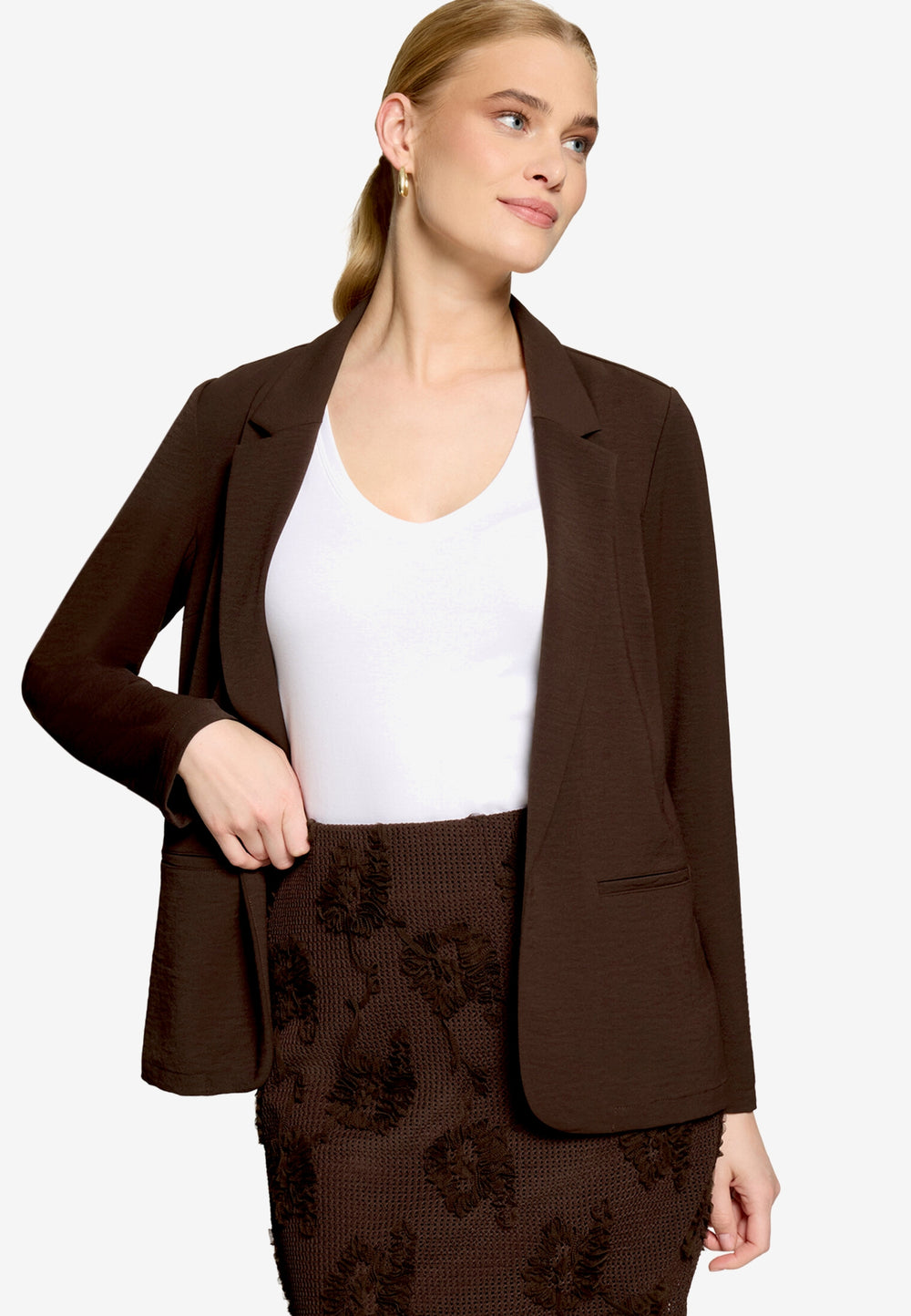 Blazerjacke Lang 3/4 Arm, Chocolate Plum 7416 Bild 2