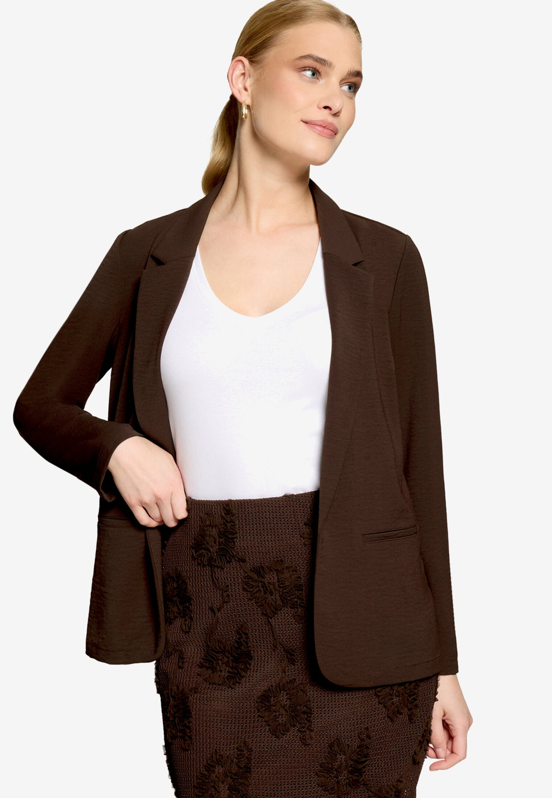Blazerjacke Lang 3/4 Arm, Chocolate Plum 7416 Bild 2