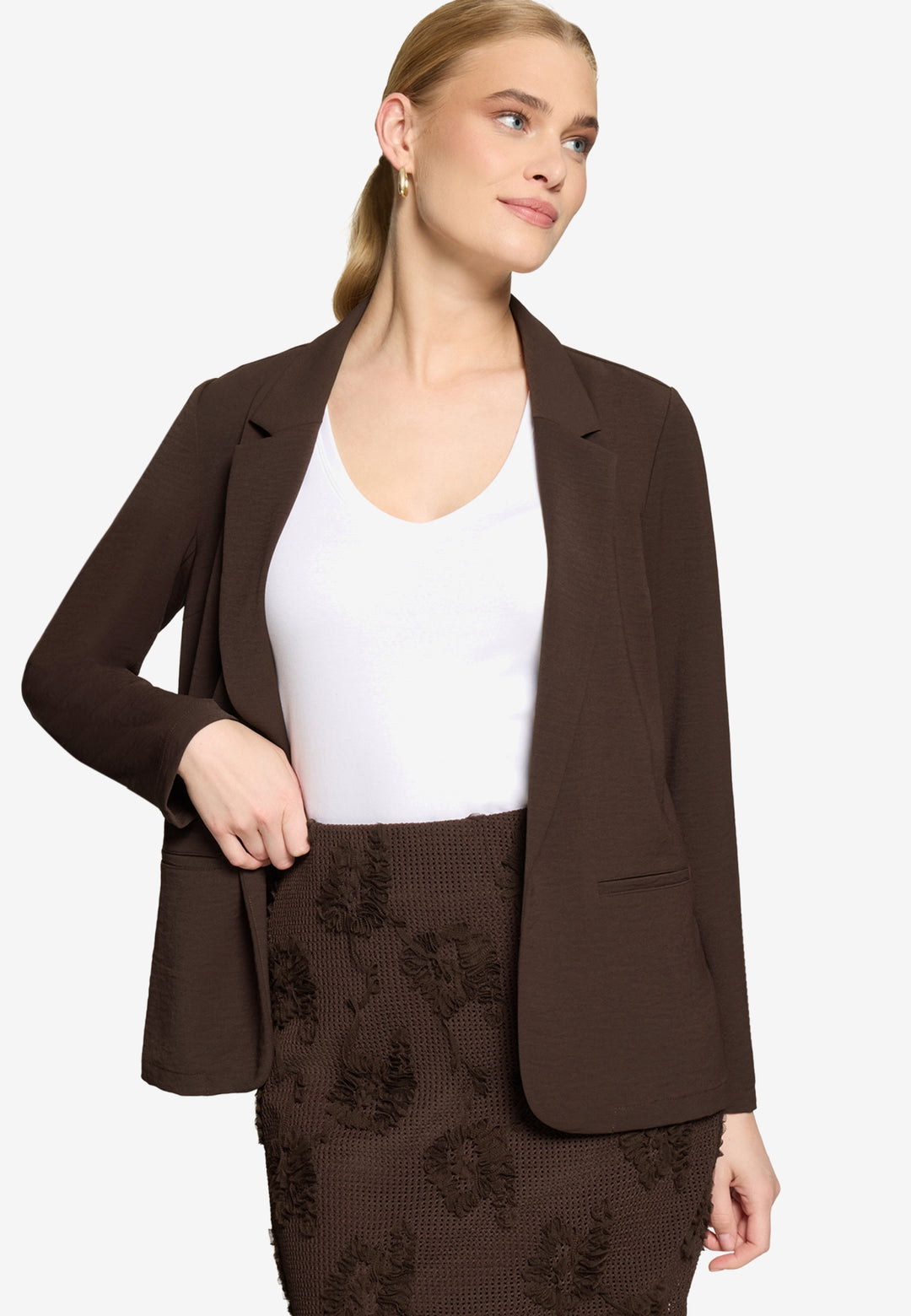 Blazerjacke Lang 3/4 Arm, Chocolate Plum 7416 Bild 6