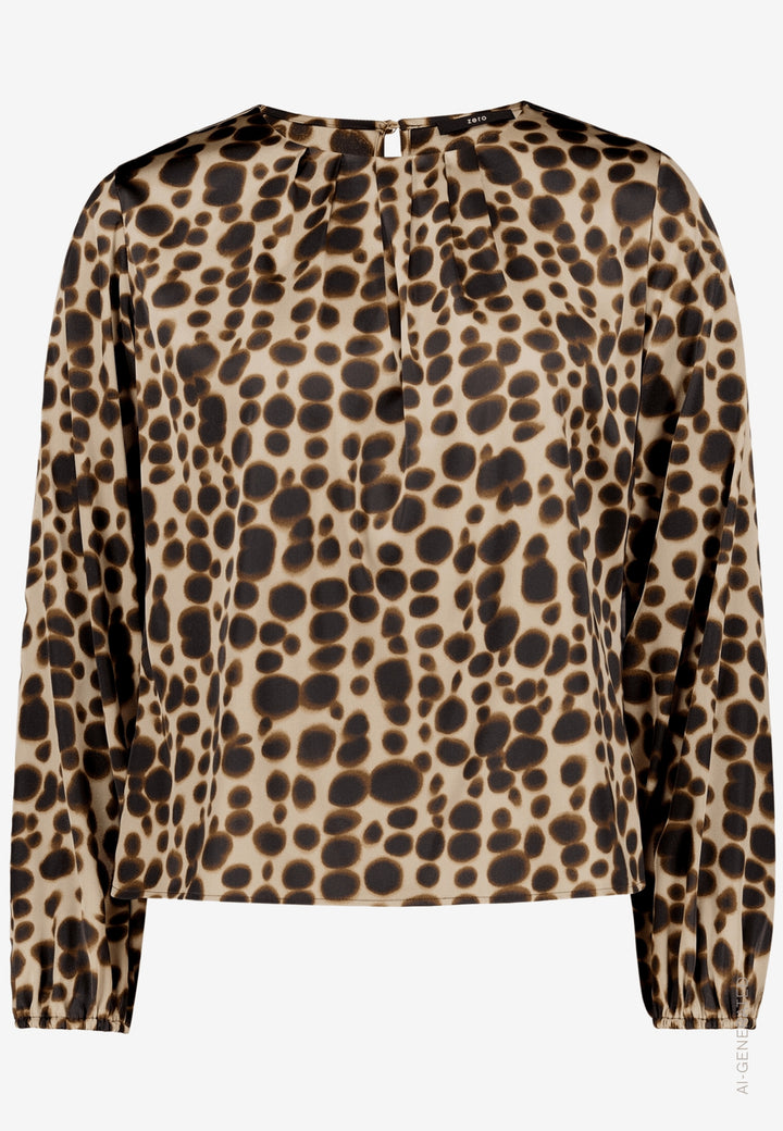 Bluse Kurz 1/1 Arm, Beige/Brown 7875 Bild 1