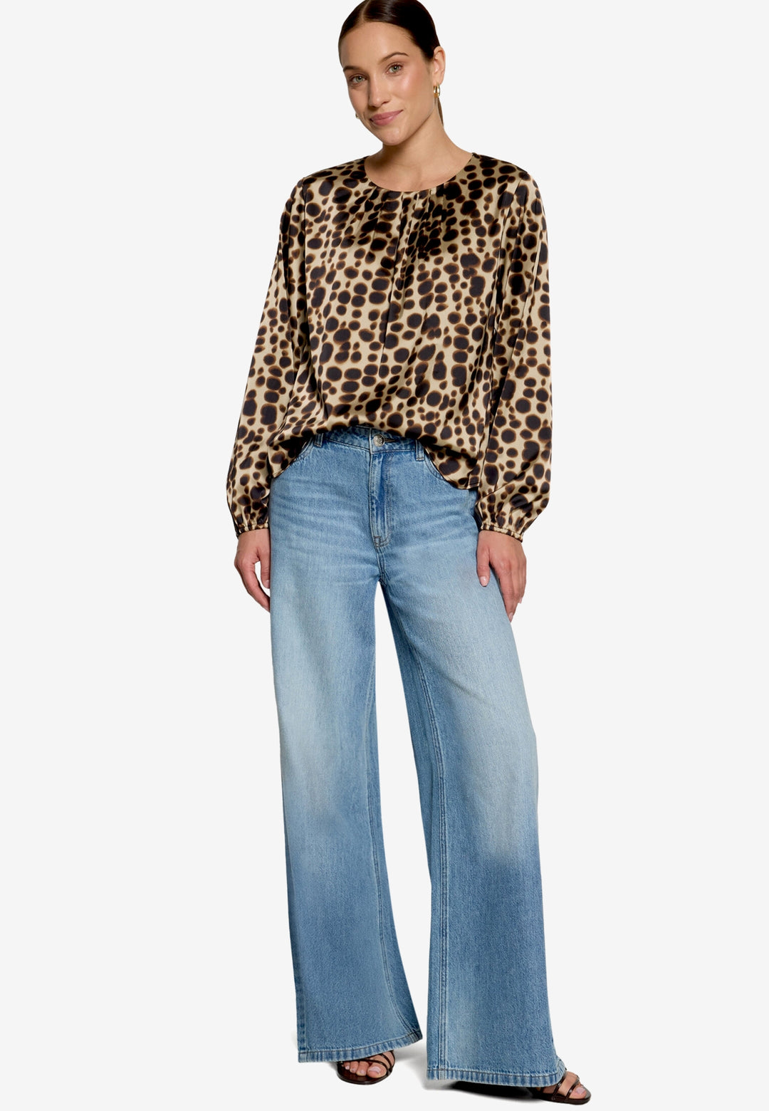 Bluse Kurz 1/1 Arm, Beige/Brown 7875 Bild 4